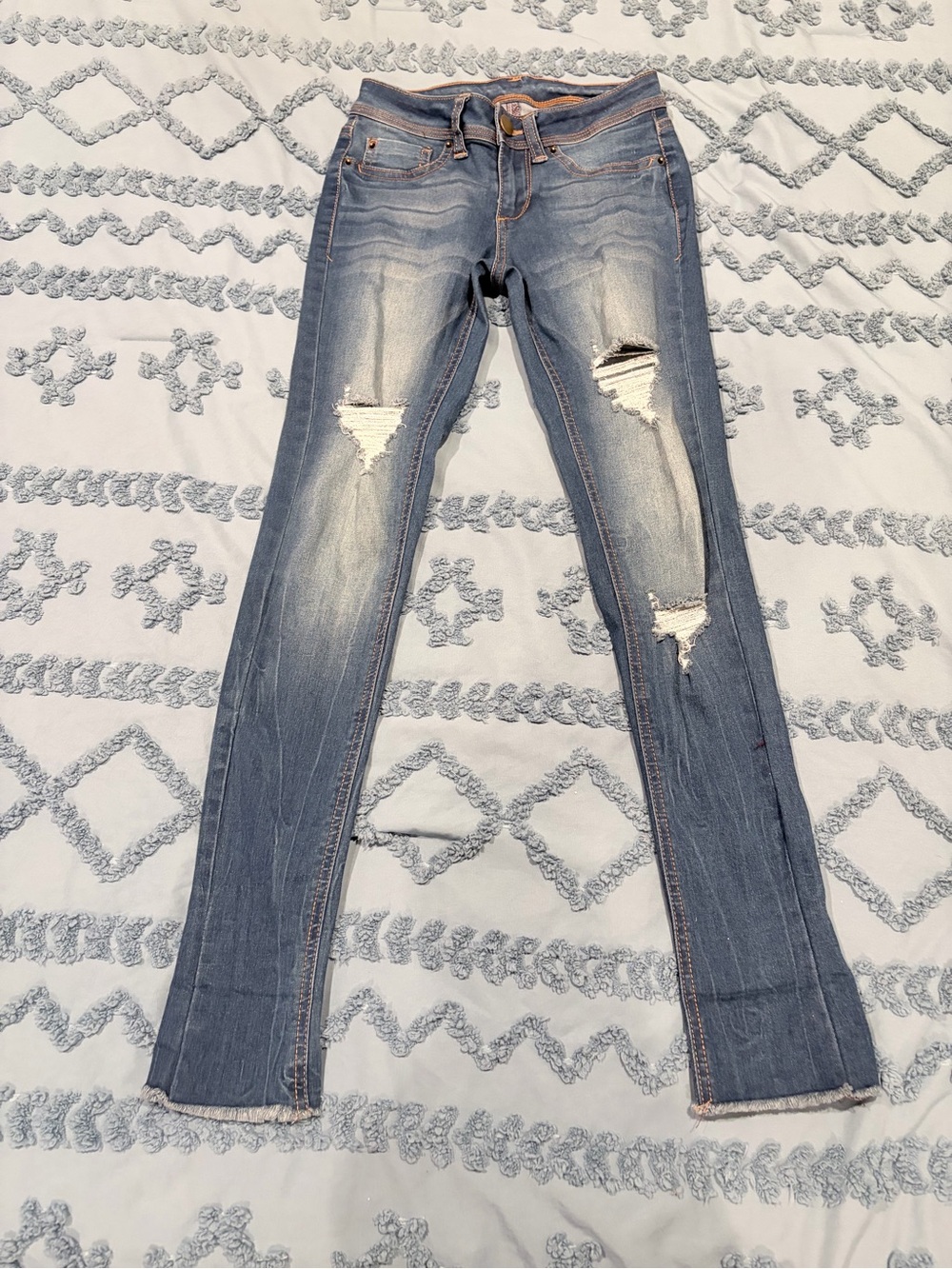 Kids Blue Distressed Denim Dance Costume Pants